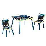 Batman Conjunto Infantil de Mesa y Dos sillas , Blue, Table 63cm x 63cm 52.5cm