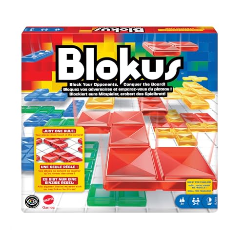 Mattel Games - Juego de Mesa Blokus - Fácil de Aprender - 21 Piezas de Color por...