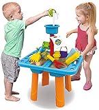 HANMUN Mesa de arena y agua para niños – Actividades mesa de juego con tapa y...