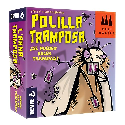 Devir - Polilla Tramposa Original, Juego de Cartas, Juego de mesa para Niños, Party...